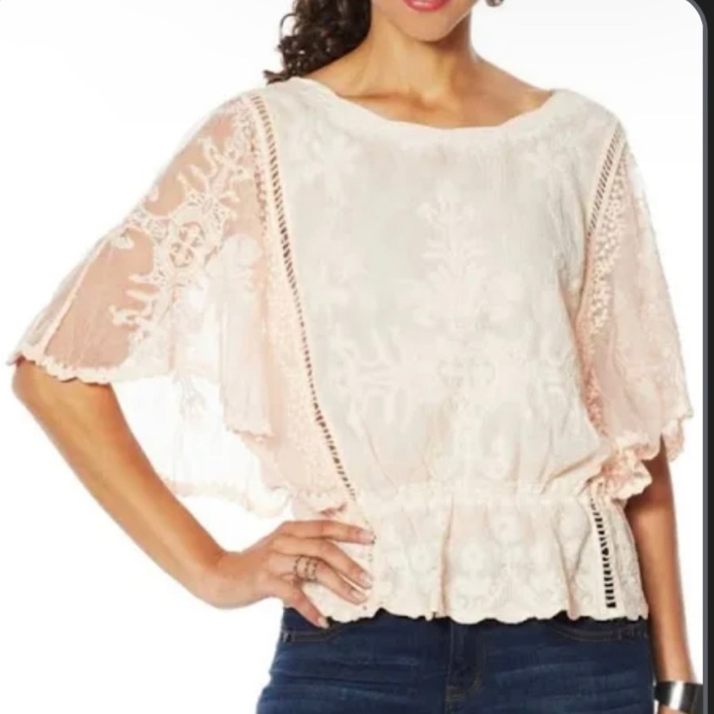 Democracy crochet lace top